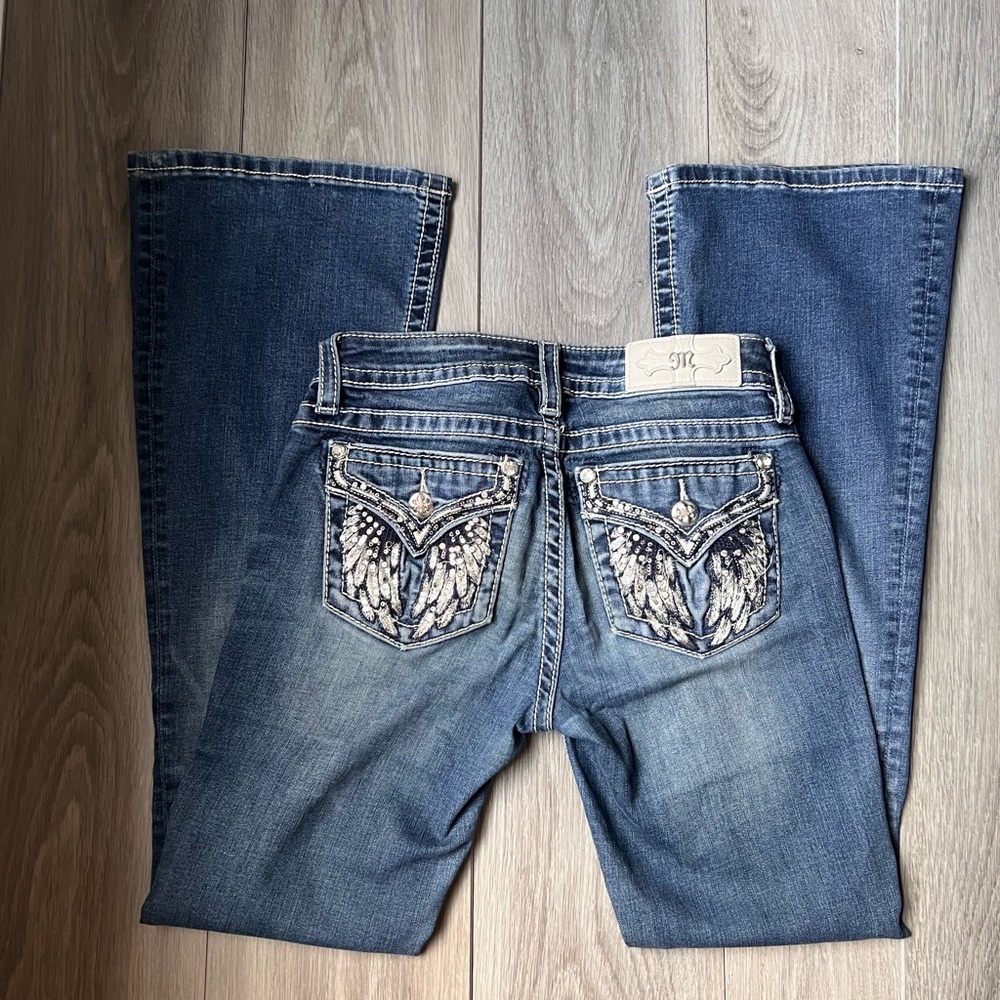 Miss Me Flare Jeans in Blue - Picture 2 of 4